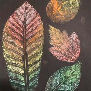 Acrylic and Pencil Leaf Prints
